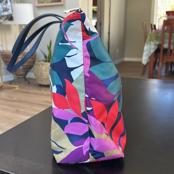 Hawaiian floral fern colorful pattern tote shoulder bag - Picture 5 of 14